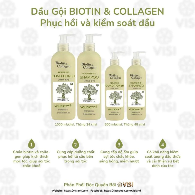 {CHÍNH HÃNG MẪU MỚI} DẦU GỘI XẢ BIOTIN COLLAGEN VOUDIOTY NEW SIÊU MỀM MƯỢT CHO TÓC KHÔ PHỤC HỒI TÓC- 500ml -1000ml