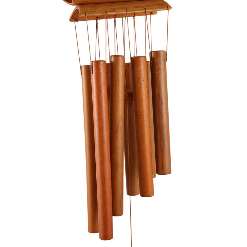 Bamboo Wind Chime Handmade Natural Ring Home Decor Wind Chime Hanging Ornament Outdoor Yard Wind Bell