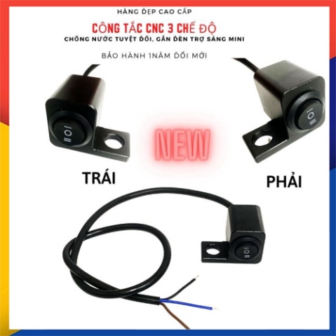 Công Tắc Đèn Bập Bênh 3 Chế Độ Nhôm CNC Chống Nước- Giá 1 cái