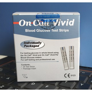 (Hàng chính hãng) QUE THỬ ĐƯỜNG HUYẾT ON CALL VIVID