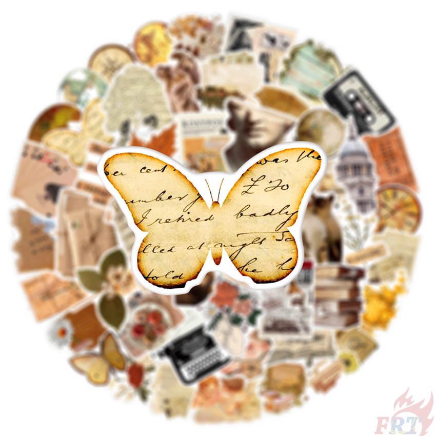 ❉ Điều trị gia tăng. Hình Dán Nghệ Thuật Cổ Điển 01 Sticker ❉ Bộ 50 Miếng Dán Chống Thấm Nước Thời Trang