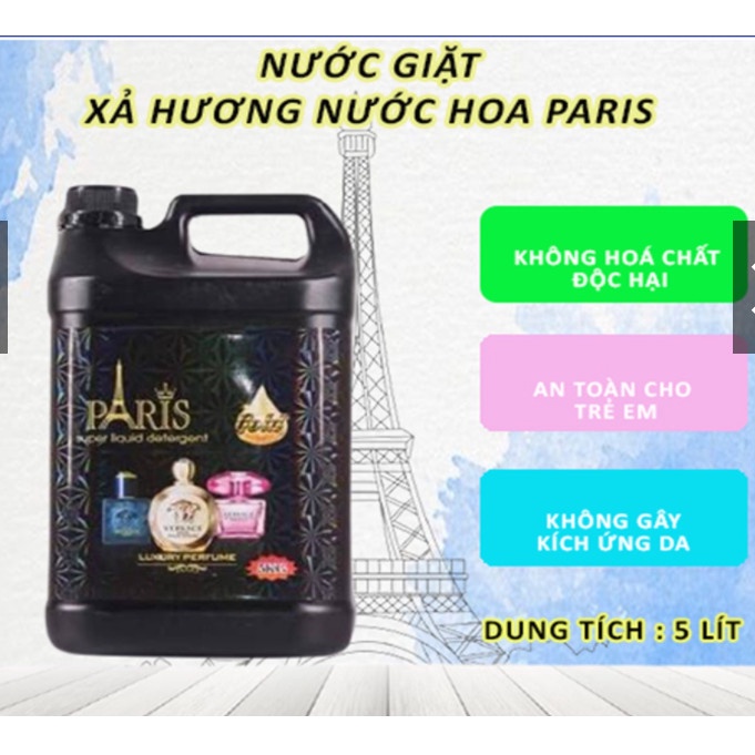 NƯỚC GIẶT XẢ PARIS CAN 5 LÍT- HUYENTHU SHOP- HƯƠNG NƯỚC HOA, LƯU HƯƠNG LÂU, SIÊU SẠCH, KHÔNG KÍCH ỨNG DA