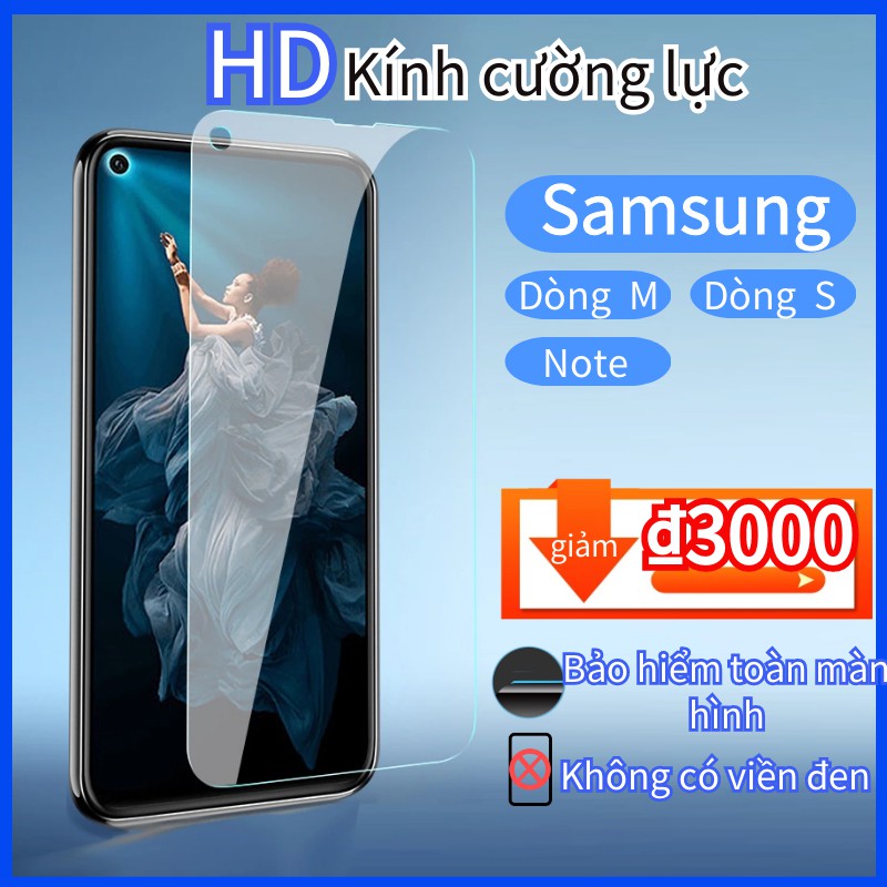 HD Kính Cường Lực Miếng dán màn hình Samsung Galaxy M02 M10 M11 M20 M21 M31 M51 Note 10 20 Lite S20 Fe S21 + 5g