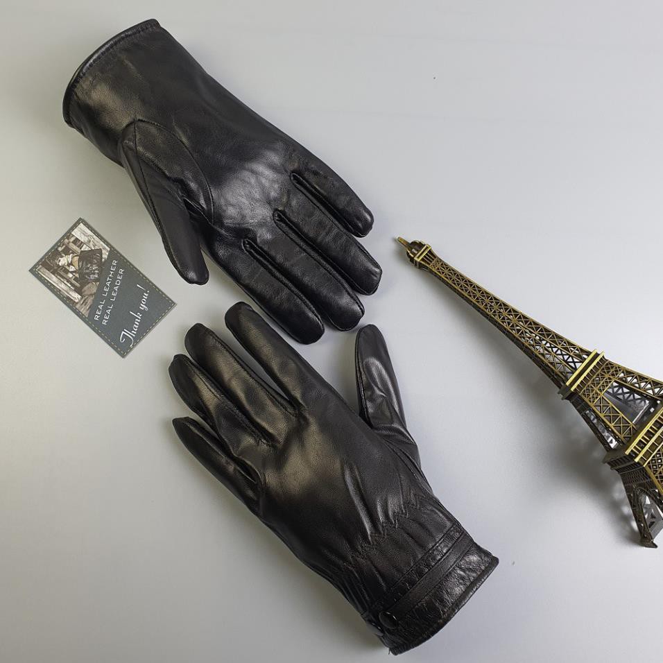 [Da thật] Găng tay nam da cừu lót lông giữ ấm GL101 – Đen - BH 3 năm, Bao tay nam