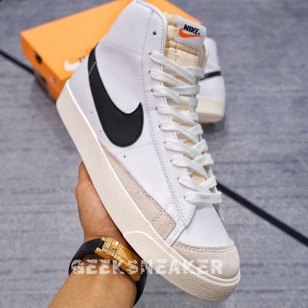 [GeeKSneaker] Giày Nike Blazer Mid ’77 Vintage ‘White Black’ BQ6806-100