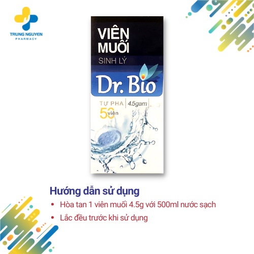 Viên muối hỗ trợ giảm viêm xoang, vệ sinh răng miệng Dr. Bio (Hộp 50 viên)