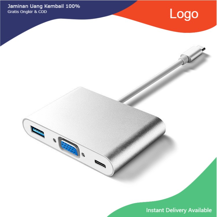 Cáp Chuyển Đổi USB Type C Sang VGA Và Usb 3.0