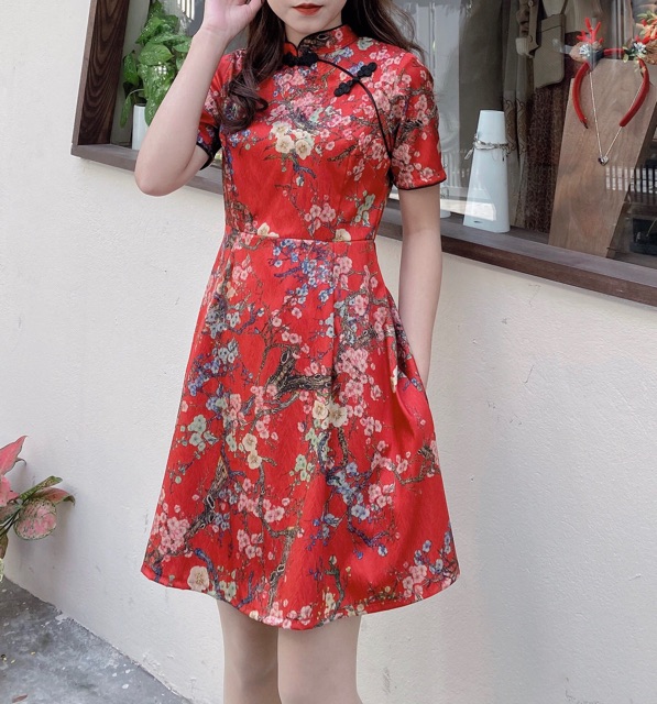 [Mã SKAMSALEP6 giảm 10% tối đa 100K đơn 150K] Đầm sườn xám đuôi xoè hot trend | BigBuy360 - bigbuy360.vn