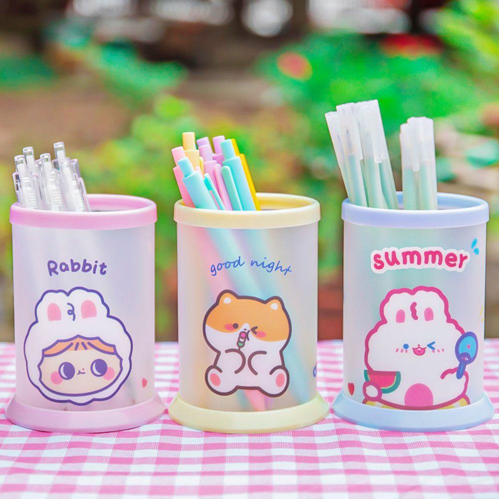 Hộp Đựng Bút Trong Suốt Họa Tiết Hoạt Hình Dễ Thương Có Thể Gập Lại
