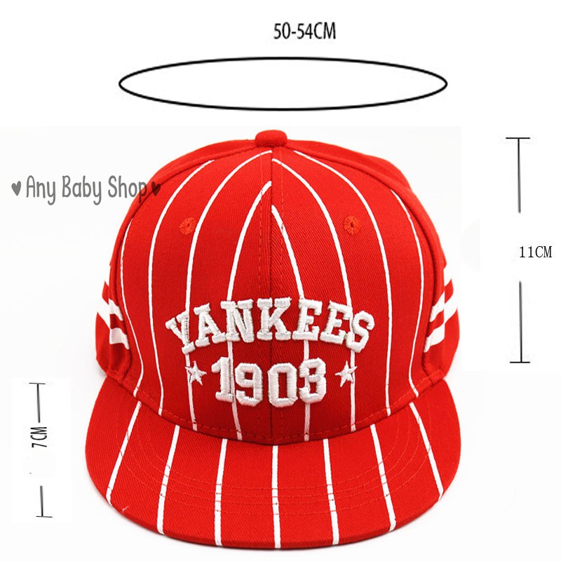 Mũ nón Hiphop Snapback cho bé trai và bé gái kiểu dáng bóng chày YANKEES 4 màu cực hot ❣❣ ❣❣