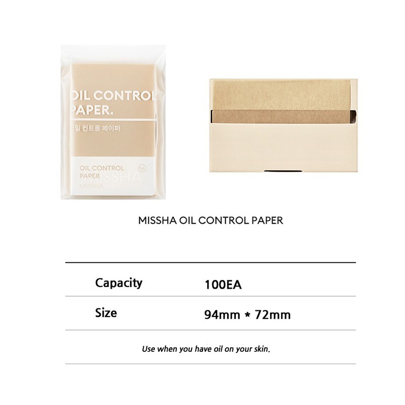 Giấy Thấm Dầu MISSHA Oil Control Paper 100 tờ | BigBuy360 - bigbuy360.vn