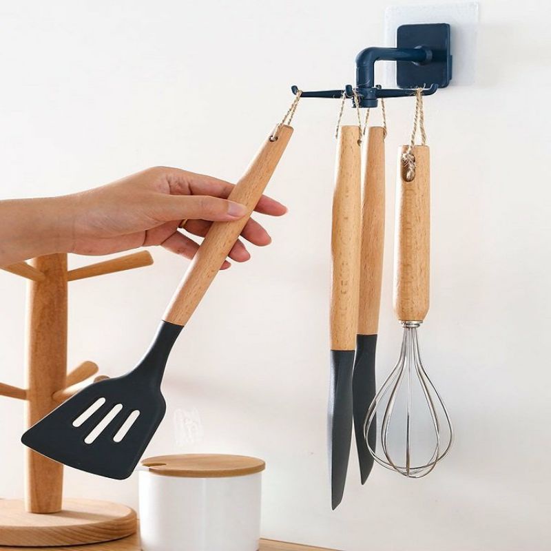 Móc treo vá, dụng cụ nhà bếp, đồ dùng phòng tắm 4 nhánh