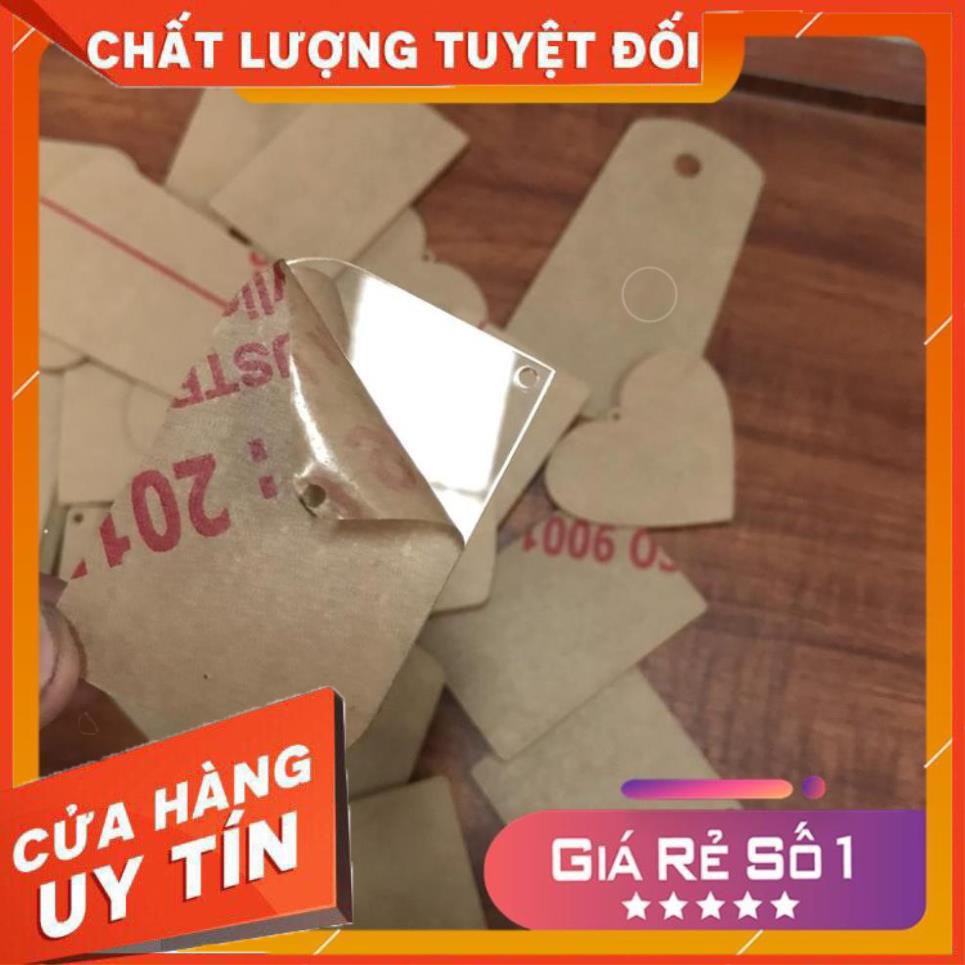 Combo 10 chiếc - Phôi móc khóa mica Đục sẵn lỗ, Mica Đài Loan, trong