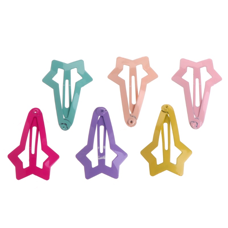 haha 6Pcs Baby Kids Girl Heart Star Shape Hair Clip Hairpin Headwear Hair Accessories