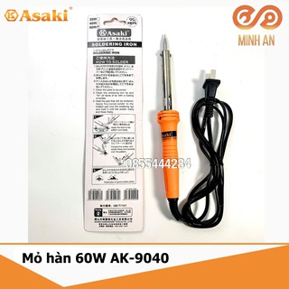 Mỏ hàn ASAKI 60W AK-9040 [TẶNG 1 cuộn thiếc và 1 hộp nhựa thông] Mối hàn đẹp, nhiệt lên nhanh