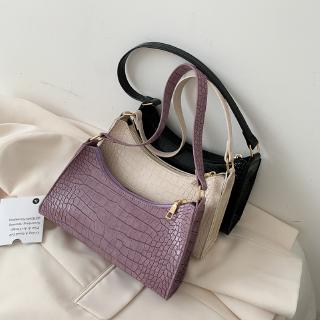 Vintage Women Crocodile Pattern Baguette Classic Fashion Ladies handbag Shoulder Messenger Underarm Sling Bag beg