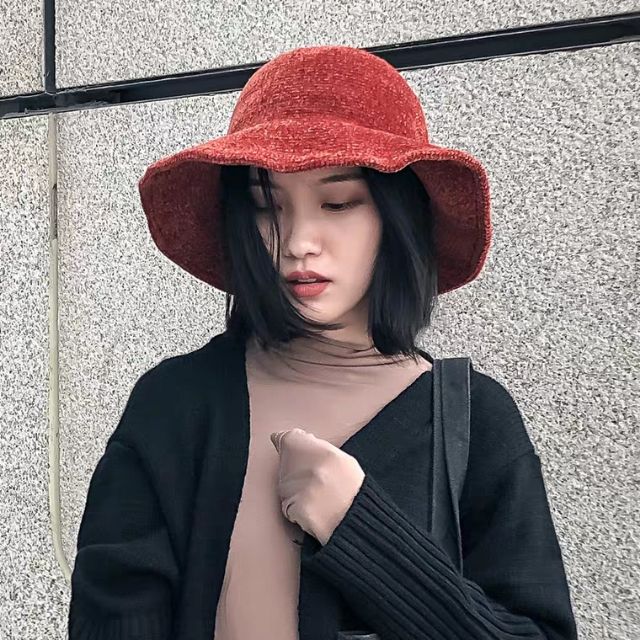 Nón Bucket Nhung Mềm Gấp Gọn