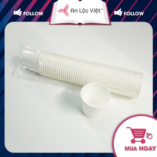 Ly giấy trắng 183ml - 6.5 oz - kích thước 7,4x7,3x4,9