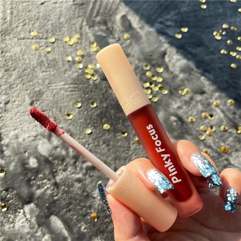 Son kem gấu PINKY FOCUS mịn lì mềm môi căng mọng Cotton Powder Yarn Mist Lip Mud siêu hot trend PINKYFOCUS PKFC02 | BigBuy360 - bigbuy360.vn