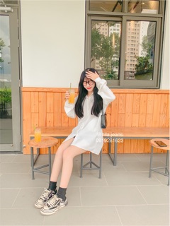 Áo sơ mi 2 túi sườn form rộng oversize