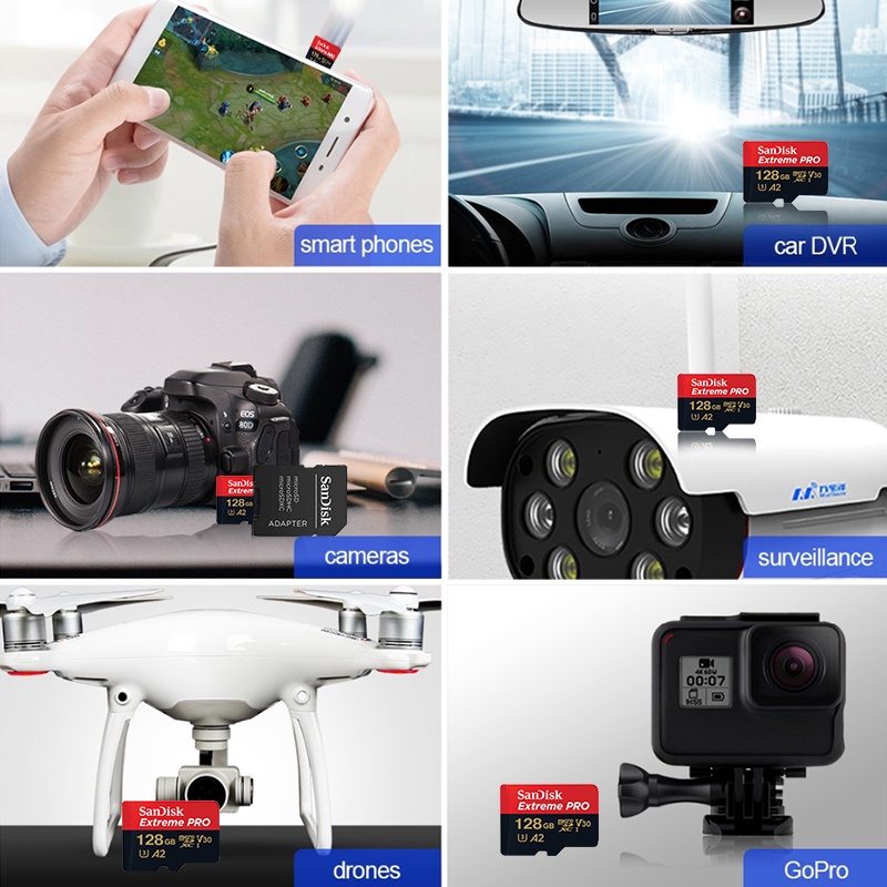 Thẻ micro sd 128gb 64gb thẻ nhớ class10 256gb thẻ nhớ microsd 32gb 512gb 1tb sd / tf flash cho điện thoại