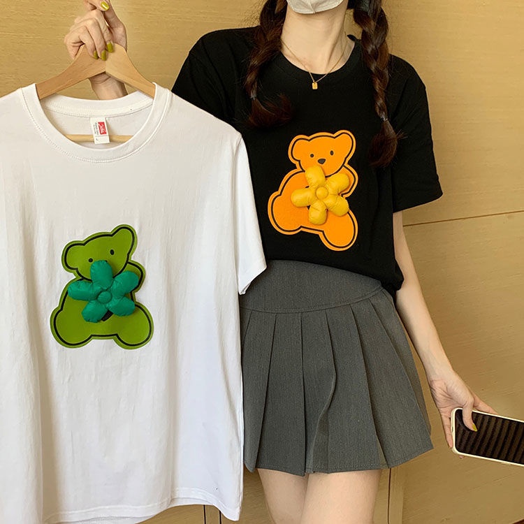 Áo Thun Tay Ngắn Dáng Rộng Họa Tiết Hoa Thời Trang Mùa Hè Cho Nữ