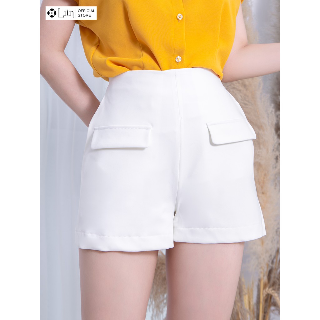 Quần short nữ Linbi màu trắng, kiểu dáng basic cực dễ phối đồ Liin clothing Q3469