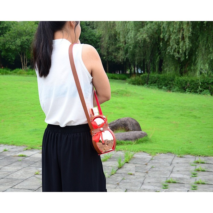 Bình hồ lô inox 2 lít có tặng kèm bao da