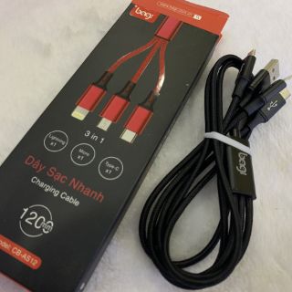 Cáp sạc bọc dù Bagi 3in1