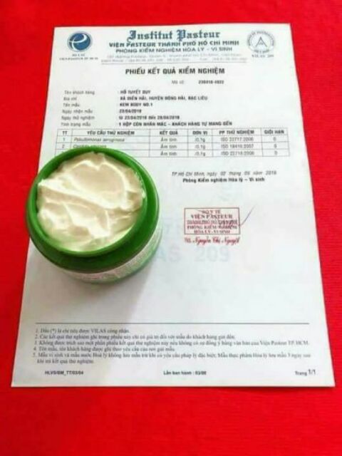 Kem trắng da body Cream No1