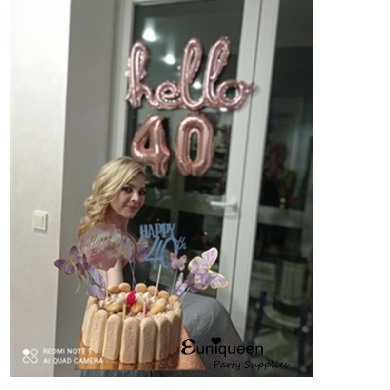 Bong bóng bơm hơi hình hello và số tuổi tùy chọn dùng trang trí tiệc sinh nhật