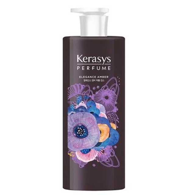 Dầu gội, Dầu xả nước hoa hương Violet tím và hoa diên vỹ Kerasys Elegance Amber Hàn Quốc 600ml