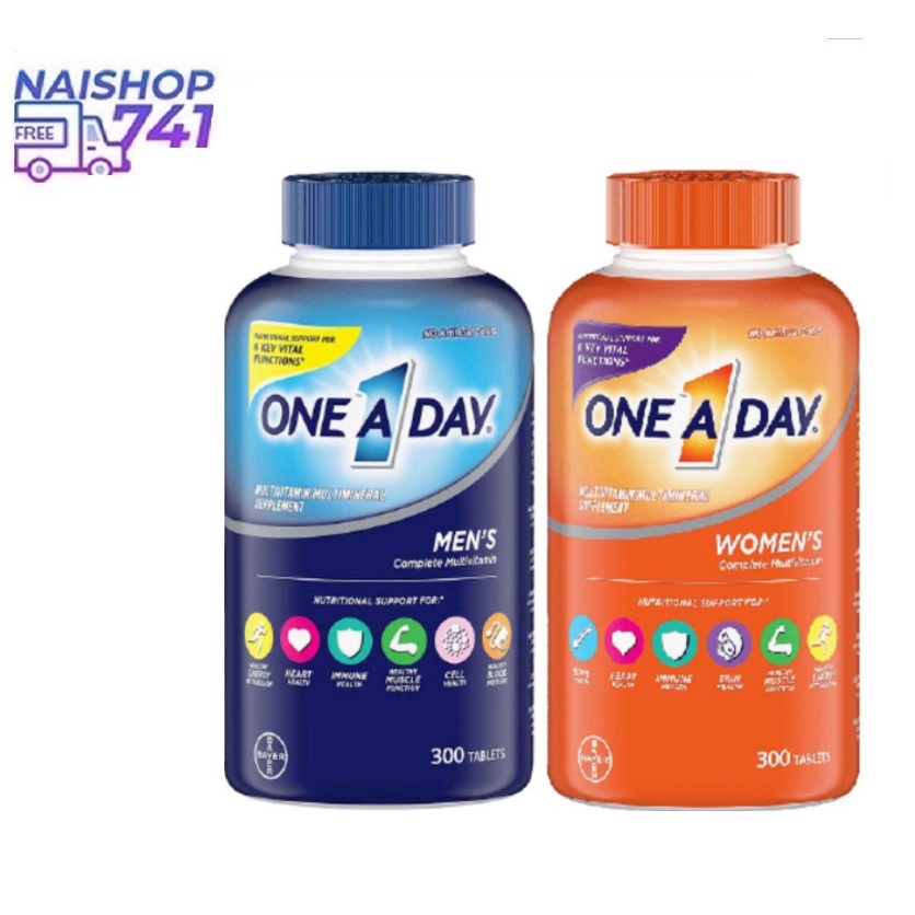 Vitamin Tổng Hợp One A Day Dành Cho Nam Nữ Giới Dưới 50 Tuổi _300 Viên-Hàng Mỹ chính hãng