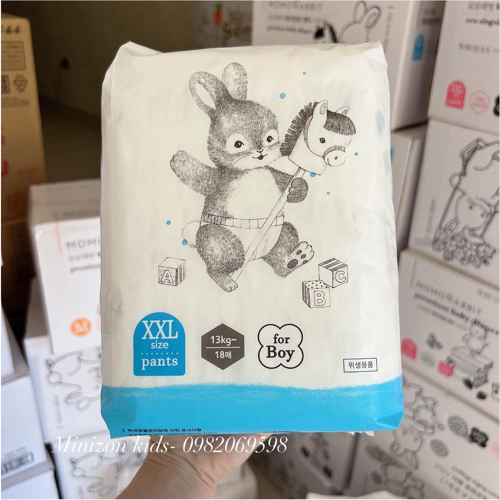 Bỉm Momo Rabbit nội địa HÀN Quốc dán/quần đủ size S36/M32/L30/M30/L28/XL22/XXL18