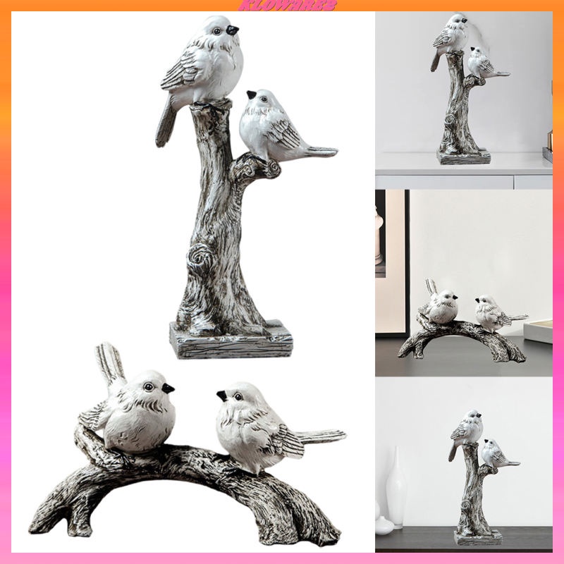 Set 2 Chú Chim Bằng Nhựa Resin Sáng Tạo Trang Trí Sân Vườn