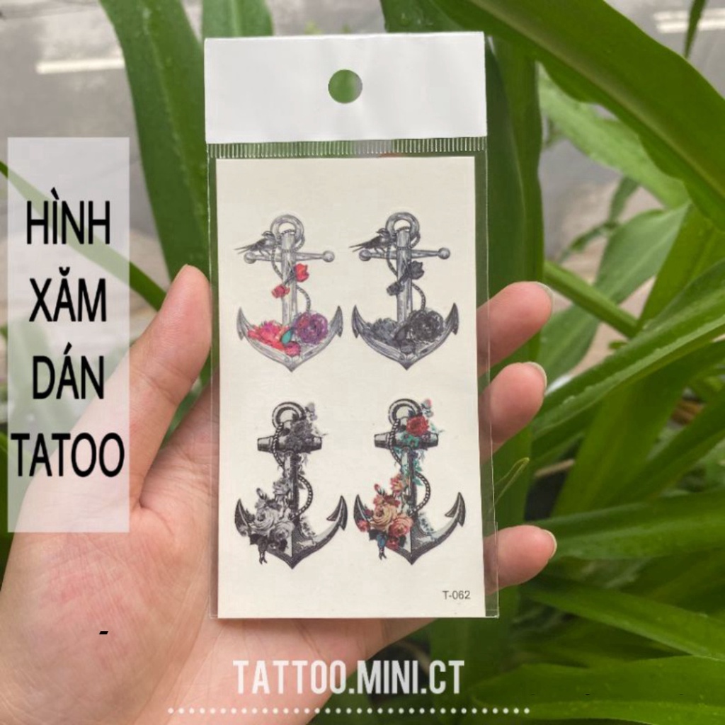 Hình xăm dán tattoo mỏ neo.Xăm dán tatoo mini tạm thời, size