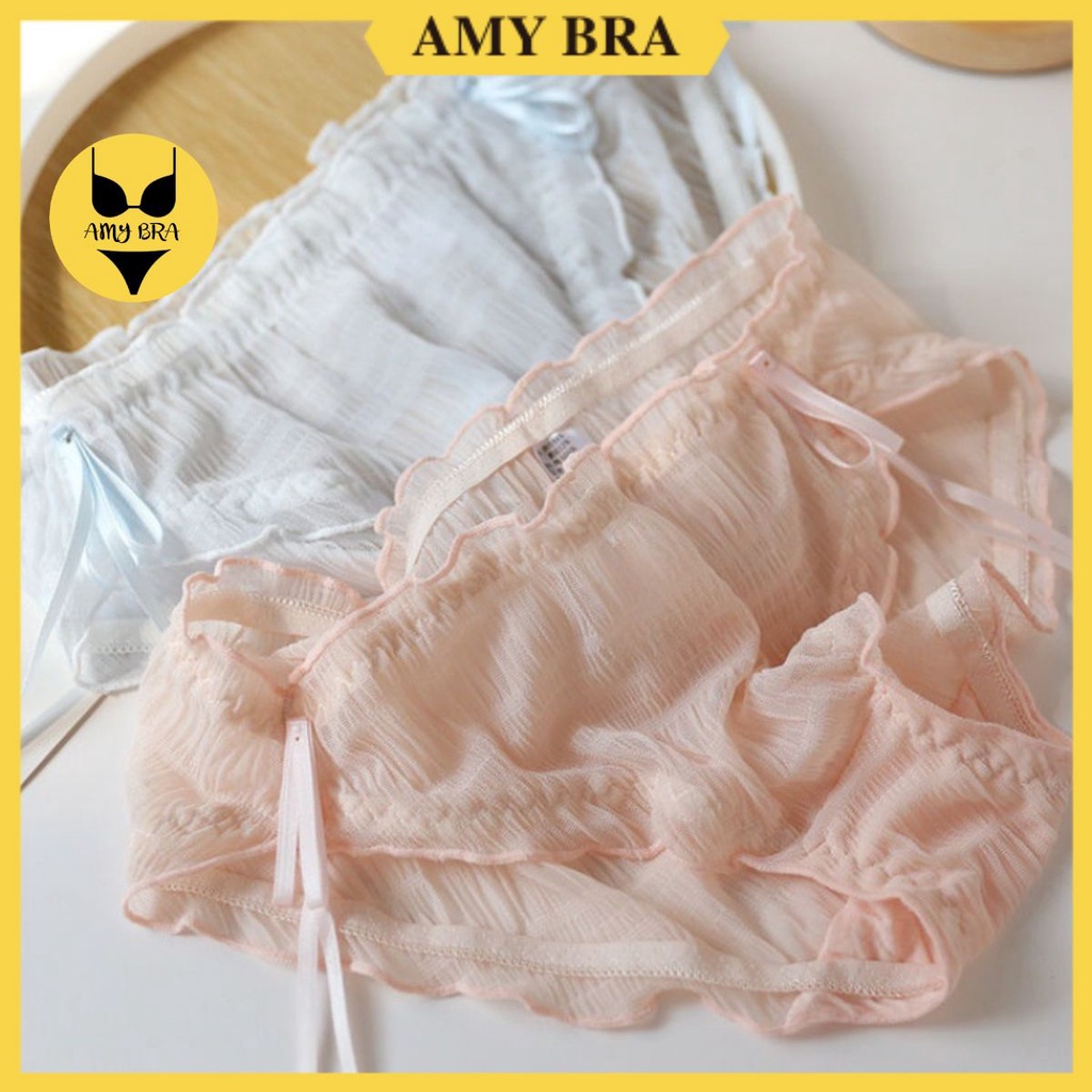 Quần Lót Nữ Đính Nơ 2 Bên - Quần Lót Ren Co Giãn 4 Chiều, Sexy AMYBRA L4683