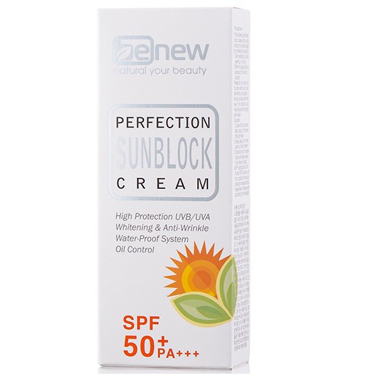 BENEW PERFECTION SUNBLOCK CREAM SPF 50 PA +++ kem chống nắng kiềm dầu, trắng da mặt Hàn Quốc 50ml/Hộp