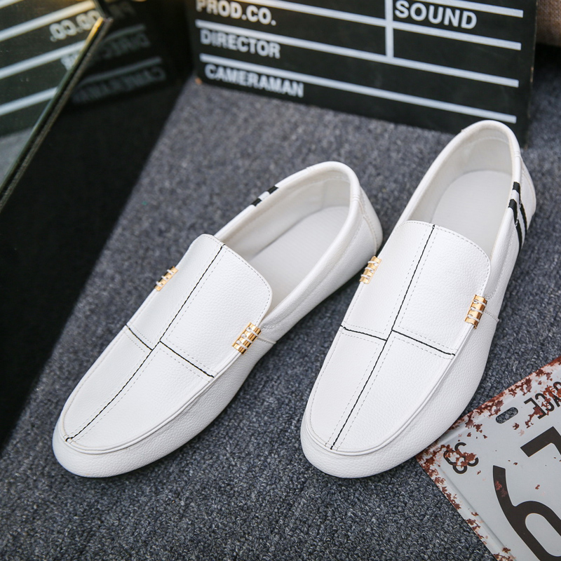 Giày Lười Da Thoáng Khí Phong Cách Hàn Quốc Cho Nam Size 39-44