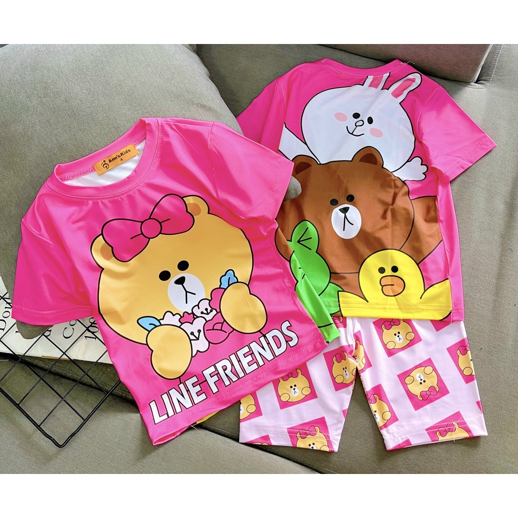Bộ ngố 3D thun lạnh L1 bé gái in hoạt hình siêu cute