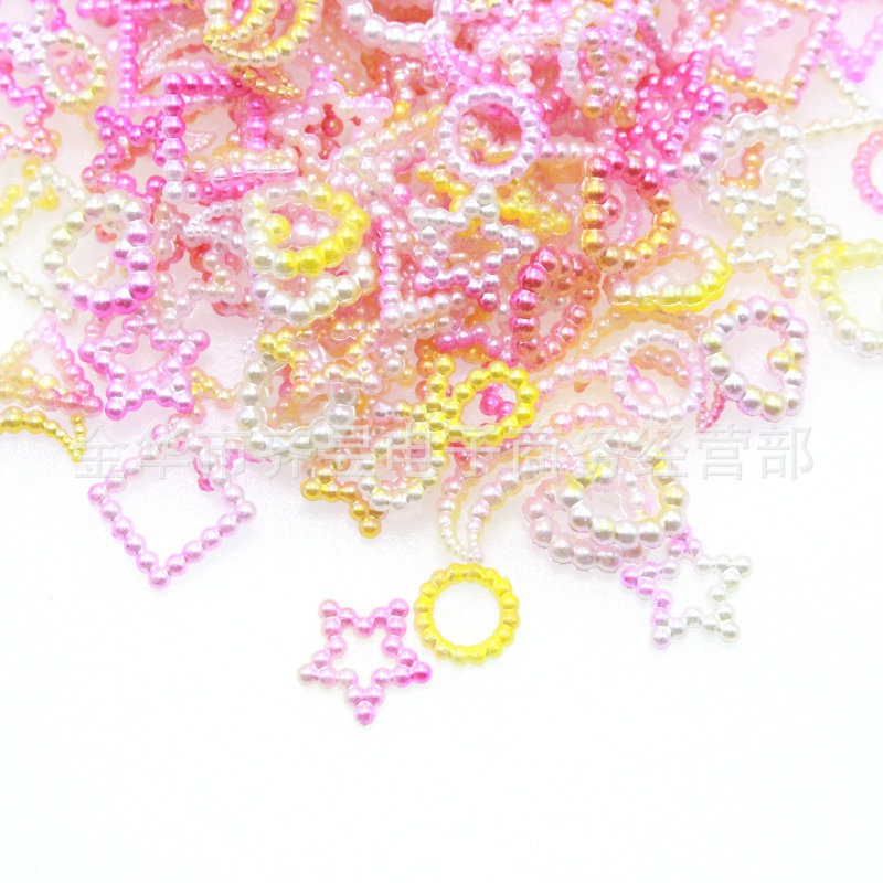 [Còn Hàng] Hạt Ngọc Trai ABS Màu Gradient Hình Nơ Trái Tim Trang Trí Diy Trang Trí Điện Thoại Diy [Giao Hàng Nhanh]