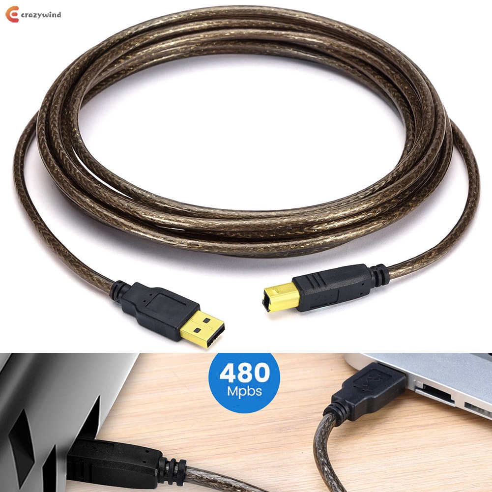 Dây cáp nối dài USB 2.0 A Male sang B Male cho máy tính/Laptop