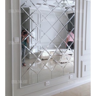 Gương ghép trang trí dán tường 100cm x 170cm (đã cắt sẵn, kèm băng keo và sơ đồ dán)