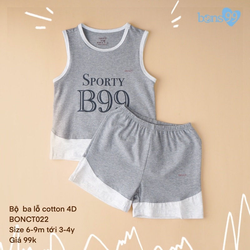 Bons99 Bộ ba lỗ cotton 4D