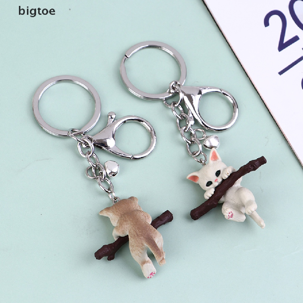 Móc Khóa Hình Mèo Con Có Nhánh Cây Dễ Thương