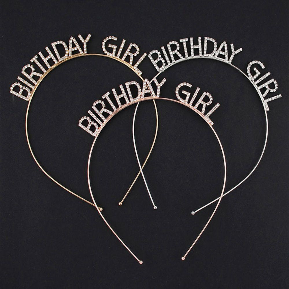 Băng Đô Cài Tóc Bằng Hợp Kim In Chữ Happy Birthday Phong Cách Hàn Quốc Sang Trọng