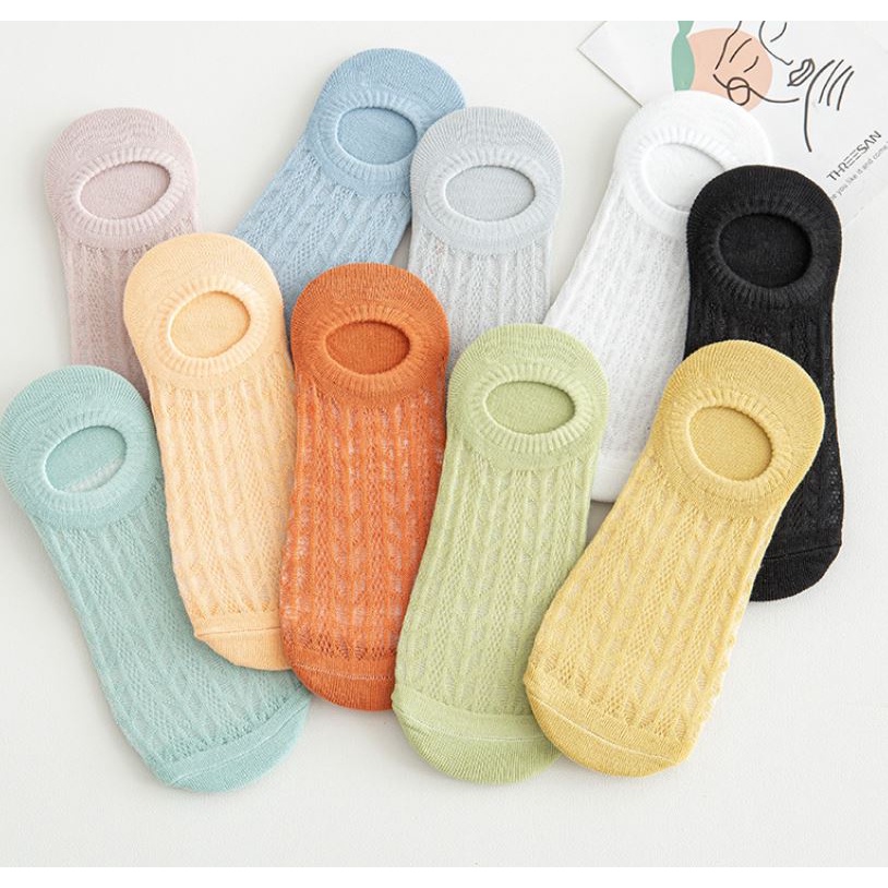 Set 5 Đôi Tất Thuyền Nữ Nhiều Màu Như Ảnh