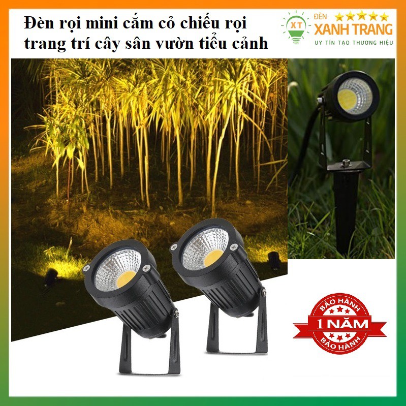 Đèn LED ghim cắm cỏ sân vườn COB 5W chuyên dùng trang trí chiếu cây cảnh, tiểu cảnh ngoài trời, sân vườn ngoài trời
