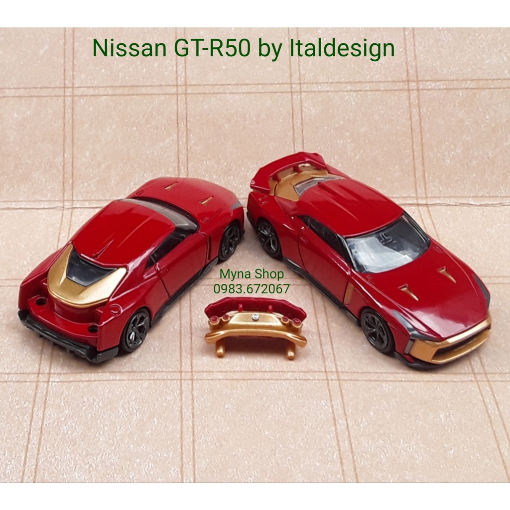 Đồ chơi mô hình tĩnh xe tomica premium không hộp, Nissan GT-R50 by Italdesign, màu đỏ