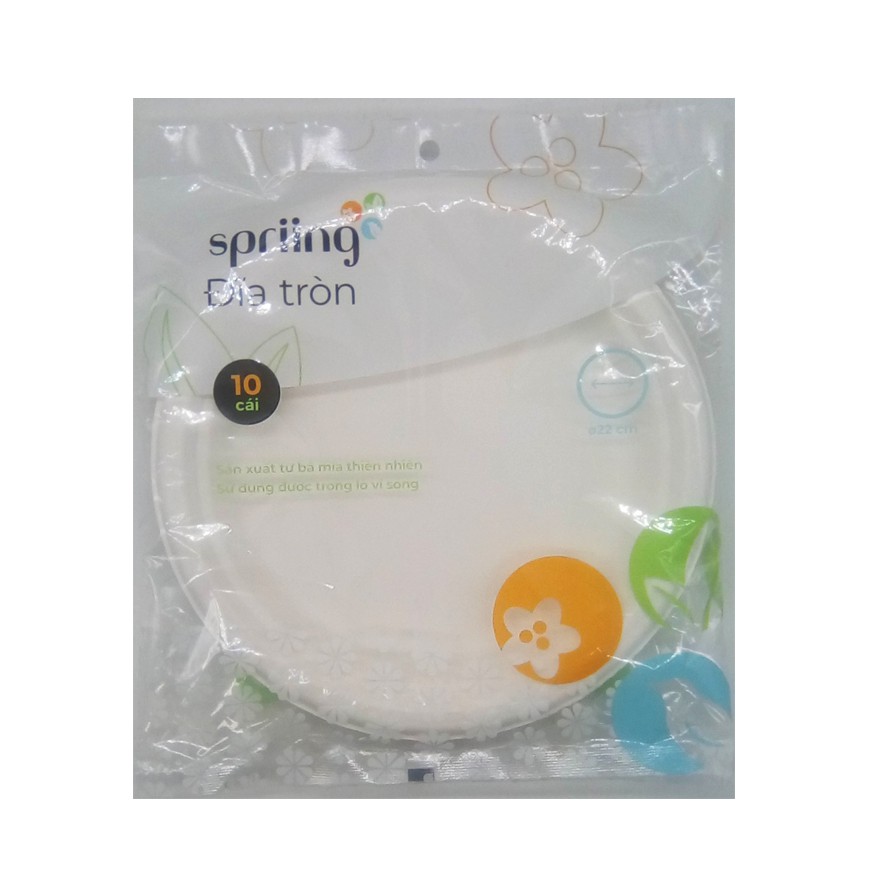Spriing Lốc 10 đĩa tròn bã mía 22cm